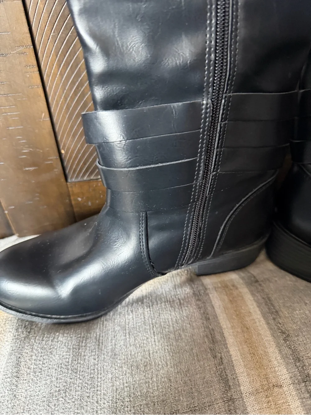 St. John's Bay Black and Brown Over-the-Knee Riding Boots